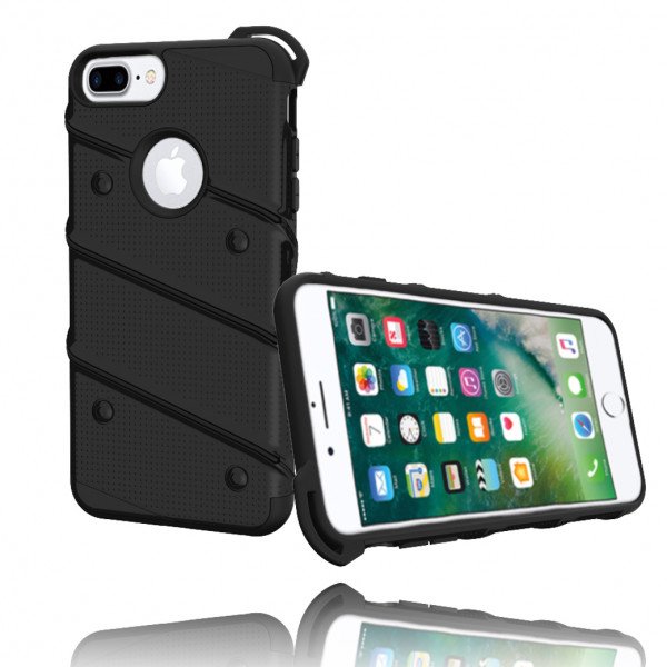 Wholesale iPhone 7 Plus Shockproof Hybrid Case (Black)